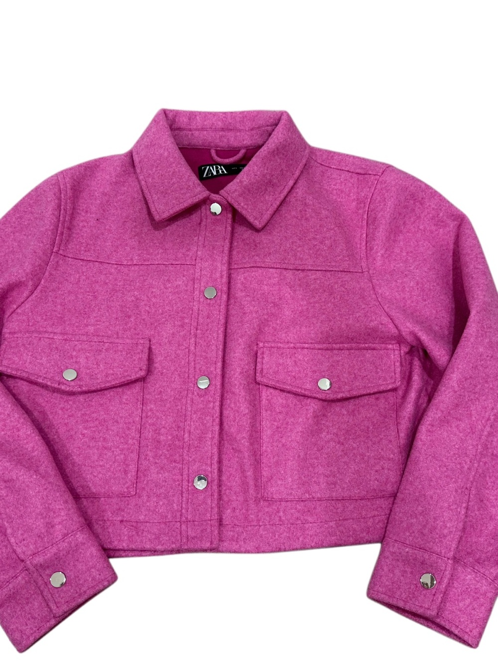 ZARA Magenta Button-Up Jacket